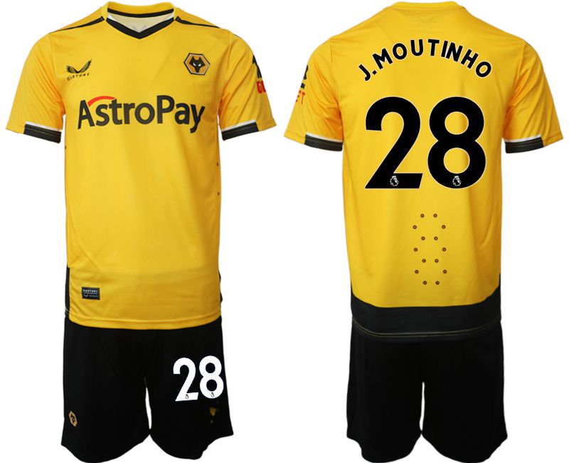 Men 2022-2023 Club Wolverhampton Wanderers home yellow 28 Soccer Jersey